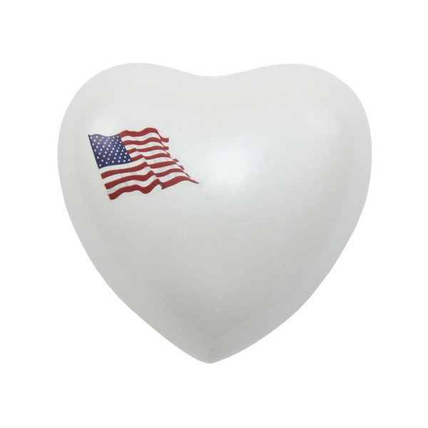 Heart Keepsake Funeral Cremation Urn for ashes,3 Cubic Inches-Classic Color Flag