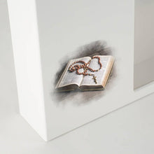 Load image into Gallery viewer, At Peace Memorials Shadowbox Remembrance Keepsake Bible &amp; Rosary
