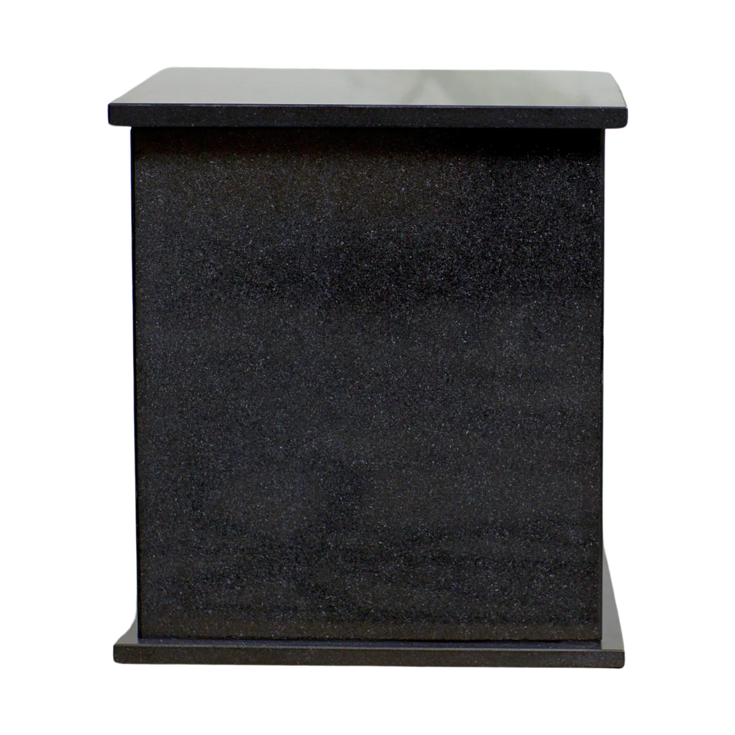 Extra-Large/Companion 500 Cubic Inch Black Granite Cremation Urn for Ashes