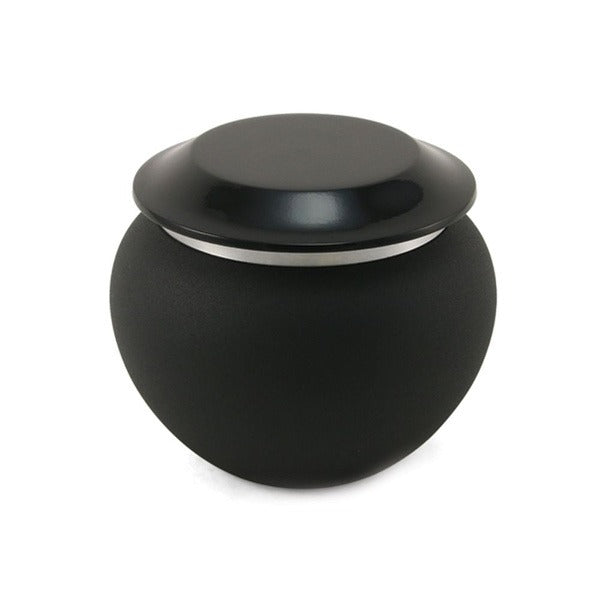 Small/Keepsake Black Pagoda Aluminum Funeral Cremation Urn, 40 Cubic Inches