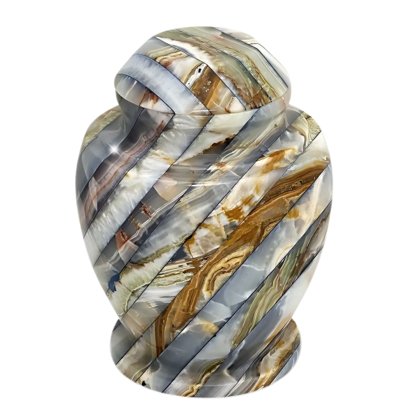 Large/Adult 220 Cubic Inches Arcadia Onyx Stone Funeral Cremation Urn for Ashes