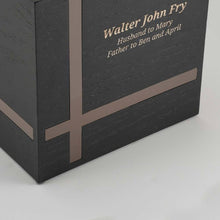 Load image into Gallery viewer, At Peace Memorials Bristol Ebony and glossy gray urn
