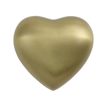 Load image into Gallery viewer, New, Solid Brass Classic Bronze Heart Keepsake Cremation Urn, 3 Cubic Inches
