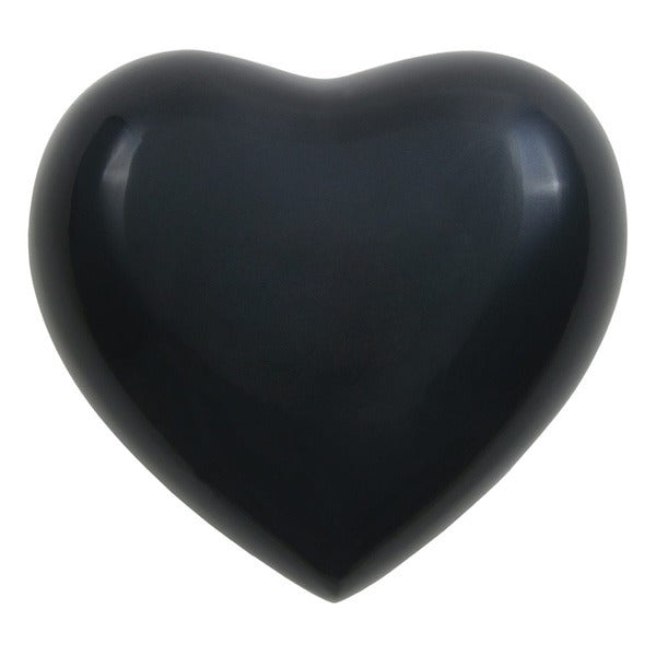Small/Keepsake Black Brass Arielle Heart Cremation Urn, 20 cubic inches