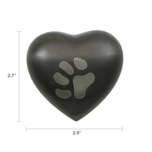 Load image into Gallery viewer, Small/Keepsake Slate/Pewter Brass Quest Heart Cremation Urn, 3 cubic inches
