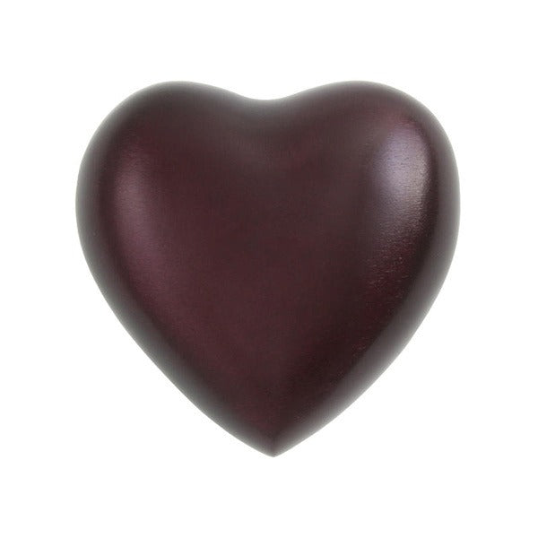 Red Alloy & Brass Heart Keepsake Funeral Cremation Urn for Ashes, 3 Cubic Inches
