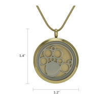 Load image into Gallery viewer, Stainless Steel/14k Gold Plated Bronze/Pewter Round Cremation Pendant w/Circles
