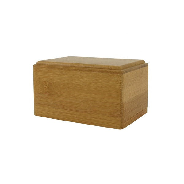 Small/Keepsake Bamboo Box Funeral Cremation Urn for Ashes, 40 Cubic Inches
