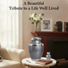 Load image into Gallery viewer, At Peace Memorials Cordoba Soft Grey Urn for Ashes SET
