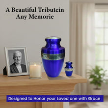 Load image into Gallery viewer, At Peace Memorials Tranquility Tropical Blue Adult Urn for Ashes
