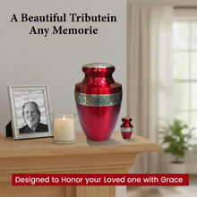 Load image into Gallery viewer, At Peace Memorials Tranquility Red Keepsake Urn for Ashes
