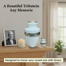 Load image into Gallery viewer, At Peace Memorials Tranquility Ivory Keepsake Urn for Ashes
