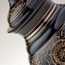 Load image into Gallery viewer, Black Brass Small Pet Funeral Cremation Urn for Ashes 25 Cubic Inches
