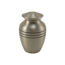 Load image into Gallery viewer, Solid Brass Classic Pewter Color Child/Pet Funeral Cremation Urn, 40 Cubic Inch
