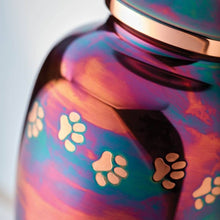 Load image into Gallery viewer, At Peace Memorials Classic Paws Raku Large Pet or Family Pet Urn
