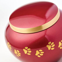 Load image into Gallery viewer, Small/Keepsake Red Brass Quest Funeral Cremation Urn, 25 cubic inches
