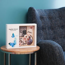 Load image into Gallery viewer, At Peace Memorials Shadowbox Remembrance Keepsake Blue Butterflies
