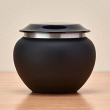 Load image into Gallery viewer, Small/Keepsake Black Pagoda Aluminum Funeral Cremation Urn, 40 Cubic Inches
