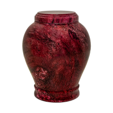 Load image into Gallery viewer, Large/Adult 220 Cubic Inches Embrace Red Natural Marble Funeral Cremation Urn
