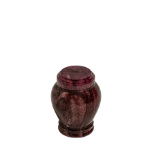 Load image into Gallery viewer, Small/Keepsake 15 Cubic Inch Red Embrace Funeral Cremation Urn for Ashes
