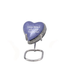 Load image into Gallery viewer, Small/Keepsake 5 Cubic Inches Heart Elegance Pearl Purple Brass Funeral Cremation Urn
