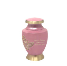Load image into Gallery viewer, Small/Keepsake 4 Cubic Inches Solace Golden Butterfly Funeral Cremation Urn
