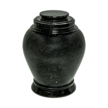 Load image into Gallery viewer, Large/Adult 220 Cubic Inches Love Ebony Black Colored Marble Funeral Cremation Urn
