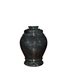 Load image into Gallery viewer, Small/Keepsake 15 Cubic Inch Black Love Ebony Marble Funeral Cremation Urn
