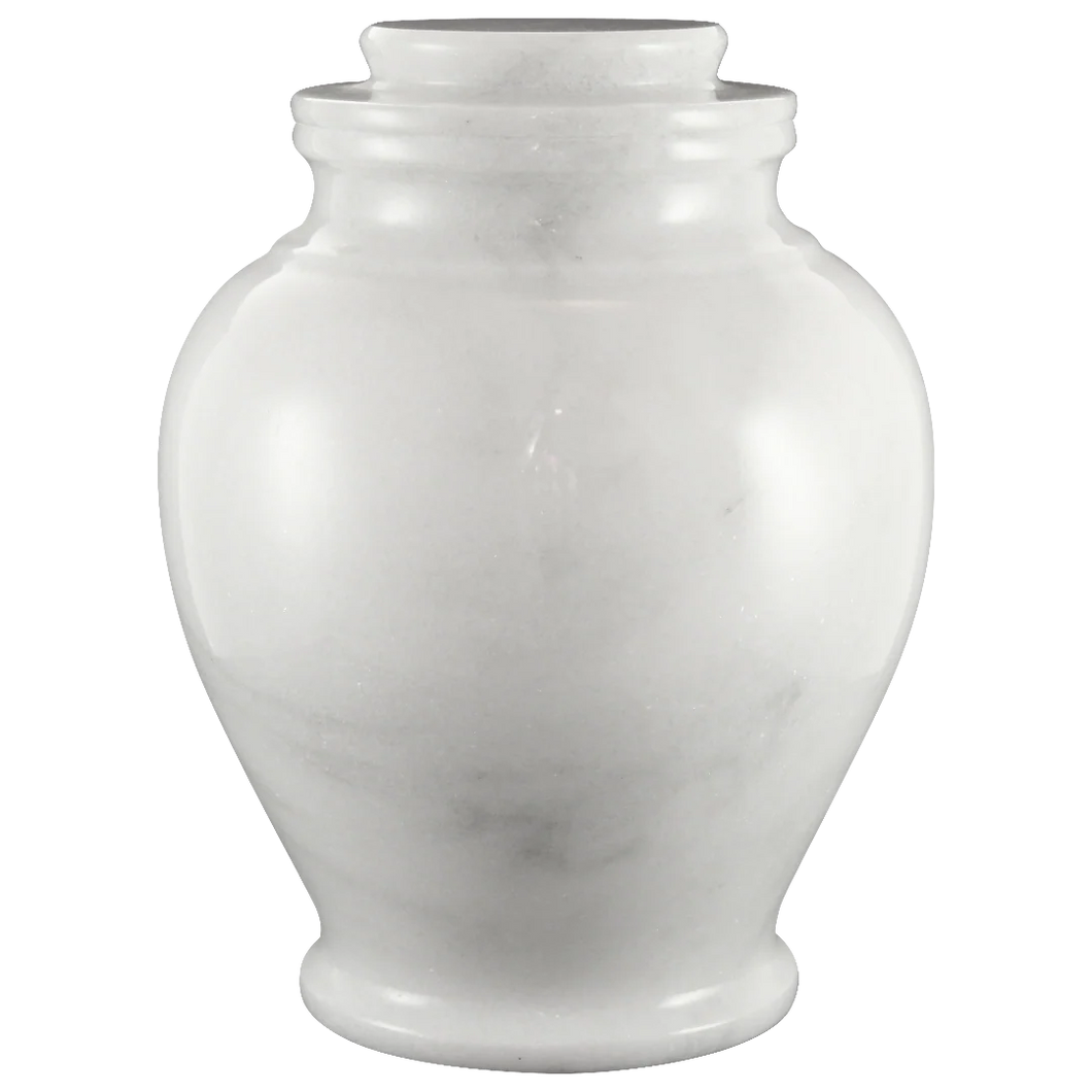 Large/Adult 220 Cubic Inches Serenity Antique White Marble Cremation Urn