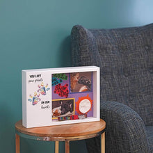 Load image into Gallery viewer, At Peace Memorials Shadowbox Remembrance Paw Prints Rainbow
