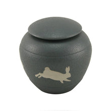 Load image into Gallery viewer, Small/Keepsake Brass Silhouette Rabbit Funeral Cremation Urn, 30 cubic inches
