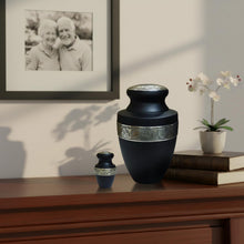 Load image into Gallery viewer, At Peace Memorials Tranquility Black Keepsake Urn for Ashes

