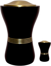 Load image into Gallery viewer, At Peace Memorials Canopic/Blessing Black Urn for Ashes SET
