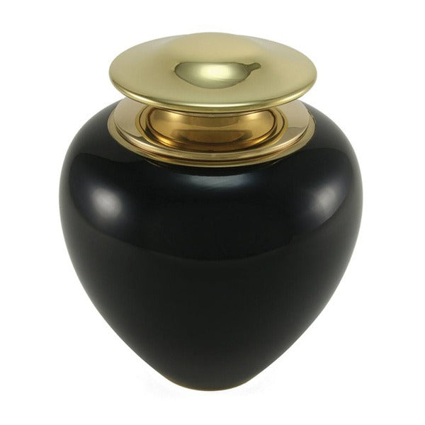 Black Brass Adult 195 Cubic Inch Funeral Cremation Urn for Ashes