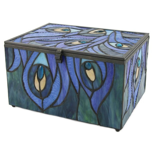 Large/Adult 200 Cubic Inch Stained Glass Paragon Cremation Urn w/LED - Peacock