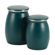 Load image into Gallery viewer, At Peace Memorials Nouveau Teal Sapphire Extra Small Pet Urn
