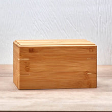 Load image into Gallery viewer, Small/Keepsake Bamboo Box Funeral Cremation Urn for Ashes, 85 Cubic Inches
