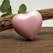 Load image into Gallery viewer, New Brass Pearl Pink Arielle Heart Funeral Cremation Urn w/stand, 20 Cubic inches
