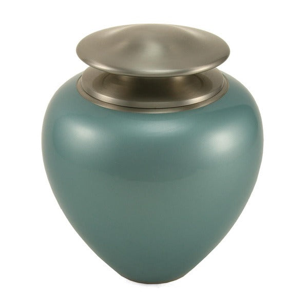 Adult 195 Cubic Inch Brass Green Funeral Cremation Urn for Ashes