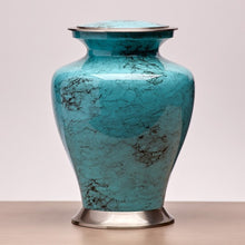 Load image into Gallery viewer, Large Funeral Cremation Urn for ashes, 200 Cubic Inches - Glenwood Blue Marble
