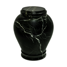 Load image into Gallery viewer, Large/Adult 220 Cubic Inches Embrace Green Zebra Natural Marble Funeral Cremation Urn
