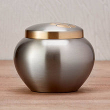 Load image into Gallery viewer, Small/Keepsake Pewter/Bronze Brass Quest Cremation Urn, 40 cubic inches

