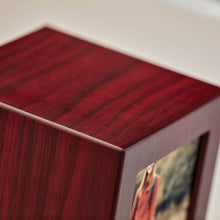 Load image into Gallery viewer, Wood Adult 200 Cubic Inch Funeral Cremation Urn for Ashes with photo
