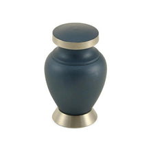 Load image into Gallery viewer, At Peace Memorial Brass Blue Keepsake Cremation Urn for Ashes 5 Cubic Inch
