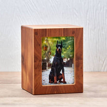 Load image into Gallery viewer, Small/Keepsake Wood Funeral Cremation Urn for Ashes with photo, 85 Cubic Inches

