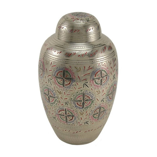 Solid Brass Lattice Large/Adult Funeral Cremation Urn For Ashes 210 Cubic Inches