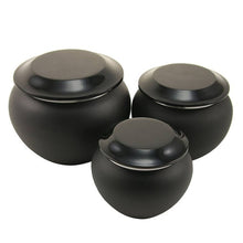 Load image into Gallery viewer, Small/Keepsake Black Pagoda Aluminum Funeral Cremation Urn, 25 Cubic Inches
