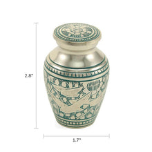 Load image into Gallery viewer, Guided Light Brass Keepsake Funeral Cremation Urn for Ashes, 5 Cubic Inches

