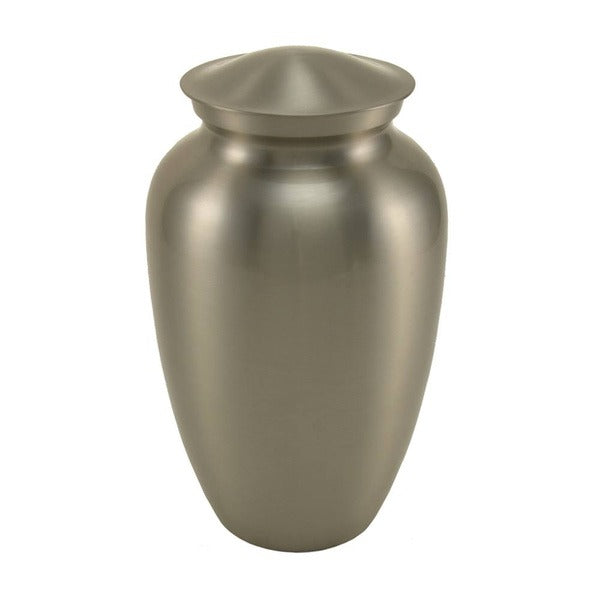 Large/Adult 200 Cubic Inch Pewter Classic Gloss Stainless Steel Cremation Urn