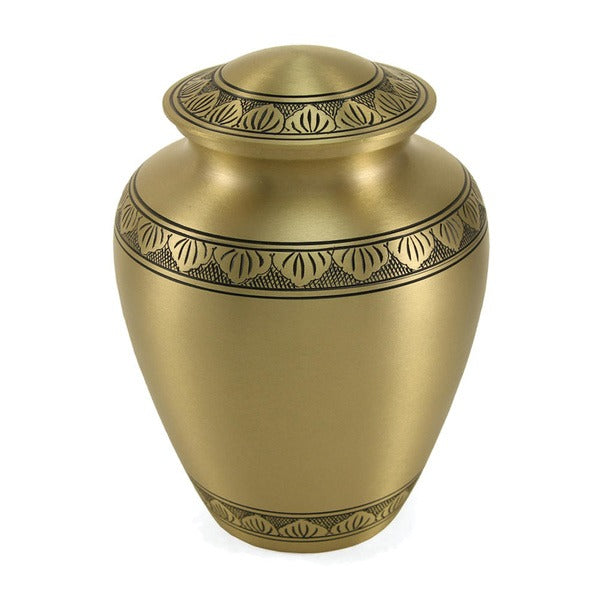 Bronze colored Brass Adult 200 Cubic Inch Funeral Cremation Urn for Ashes